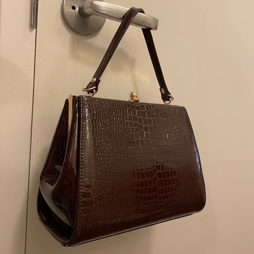 Vintage Brown Handbag with Handle